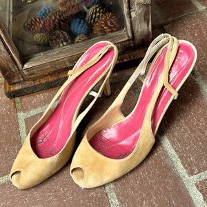 Kate Spade Tan Suede slingback Heels
